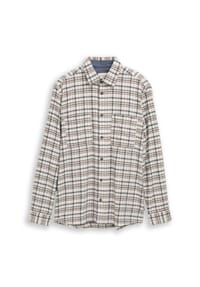TOM TAILOR - Flanellhemd, Comfort-Fit, Langarm, Kent-Kragen, für Herren - 40684 WHIT BASED