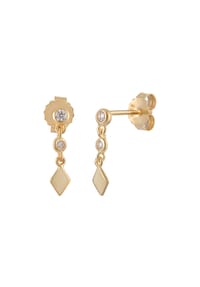 caї - Ohrringe 925 Sterling Silber vergoldet Boho Zirkonia 925/- Sterling Silber 2 Zirkonia - gelb
