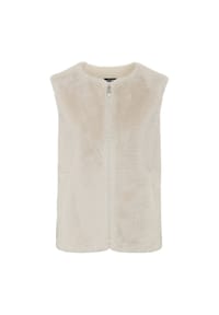 olsen - Weste aus Fake Fur mit Rundhalsausschnitt - Almond Beige
