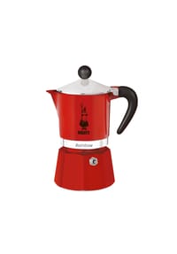 BIALETTI - Espressokocher Rainbow für 1 Tasse, Aluminium, Rot, 60 ml - Gelb