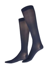 ITEM m6 - Translucent Kniestrümpfe, 20 DEN, druckfreies Bündchen, für Damen - BLACK