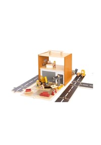 Pinolino® - Spielwelt Gustav - Holzbaustelle mit Figuren & Zubehör, ab 3 Jahren - 