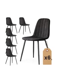 Akord - Lumo Gesteppte Esszimmerstühle aus Samt, 6er-Set - beige