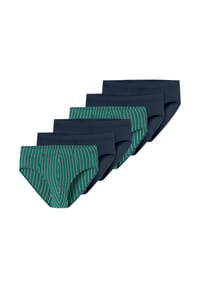 SCHIESSER - Mini Slip / Unterhose 6er Pack 95/5 Essentials - Cotton - Blau / grün