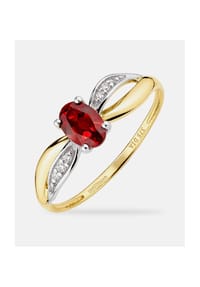 Diamant L'eternel - Ring, mit Granat, 375 Gelbgold - gold