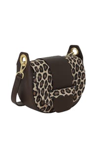 collezione alessandro® - Umhängetasche Leo Piccolo aus echtem Leder, Made in Italy - braun