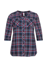 sheego - Karo-Bluse - nachtblau