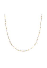 EAST / SIDE - Damen Kette aus Edelstahl in Gelbgold mit Perle (synth.) - weiß