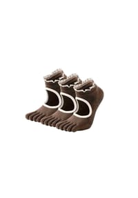 MUNADUNA - 3er-Pack Ballett-/Yoga-Anti-Rutsch Zehensocken Zehensocken,PVC-Noppen,Stabilisierend - Braun