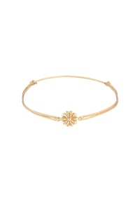 elli. - Armband Nylon Blüte Flower Anhänger 925 Silber Vergoldet - Gold