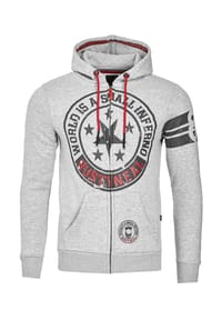 RUSTY NEAL® - Sweatjacke mit coolen Printmotiven - Anthrazit