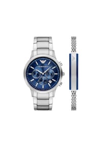 ARMANI - Herren Uhren-Set, Chronograph und Armband, AR80081SET - BLAU