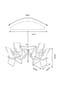 VCM. 6-tlg Gartenmöbel Set | Sitzgruppe Essgruppe | 1xTisch, 4x Stühle, 1x Sonnenschirm | Tisch Maße ca. H. 74 x B. 75 x T. 75 cm | Garten Set - Maxola Bild 9
