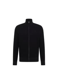 MUSTANG® - Herren Strickjacke - Escondido, Stehkragen, Zip, Regular Fit, Baumwolle - 4142 BLACK