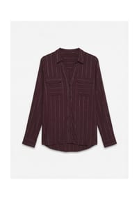 VERO MODA® - Hemdbluse Bumpy, Klappkragen, für Damen - 199051001 WIN WINE