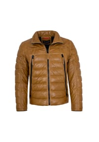 JILANI - Herren Lederjacke Steppjacke Lammnappa mustard-senfgelb - mustard