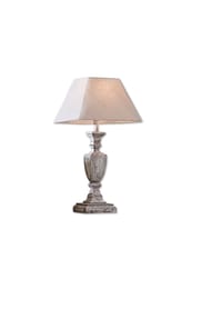 LOBERON - Tischlampe Gorham weiß/antikgrau - weiß/antikgrau