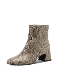 Tamaris - Stiefeletten, Reißverschluss, Blockabsatz, für Damen - 483 BEIGE SNAKE