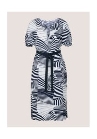 MADELEINE - Druckkleid mit grafischem Muster - marine / wollweiß
