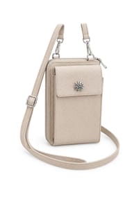 Allgäu Rebell - Leder Handytasche Oktoberfest Handytasche mit Geldbörse aus Echtleder - beige