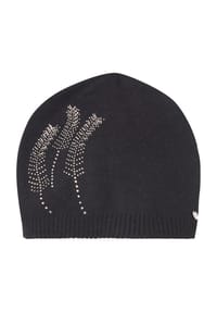 CAPELLI® NEW YORK - Strickmütze, Ziersteinchen, Rippbündchen, für Damen - BLACK