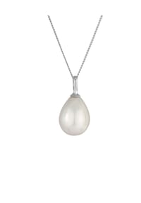 Nenalina - Halskette Muschelkernperle Tropfen Klassik 925 Silber - Silber