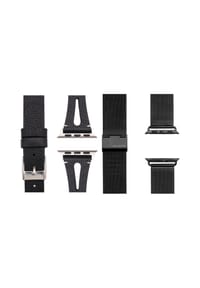 WRISTR - Smartwatch-Armband (2-tlg. Set) Slim-Milanese kompatibel mit Apple Watch (40/44 mm) - Schwarz / Schwarz