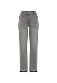 olsen - Jeans mit Placement Dessin und offener Kante - Grey Denim