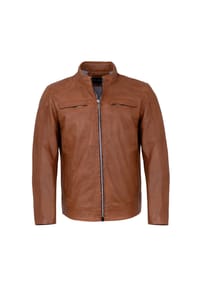 JILANI - Herren Lederjacke Lammnappa braun - braun