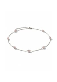 DI PERLE® DI PERLE Schmuckkollektion - Süßwasser Zuchtperlen Halskette Collier aus 925er Silber rhodiniert, 40 cm + 5 cm - weiß