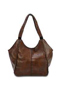 HARPA - Schultertasche ZOELLA geflochtene Henkel - Black