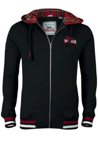 LONSDALE™ - Herren Kapuzensweatjacke mit Reißverschluss normale Passform LANCASTER - Black