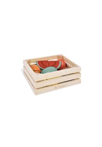 Pinolino® - Obst-Set mit Messer im Holzkorb, 8-tlg. - 
