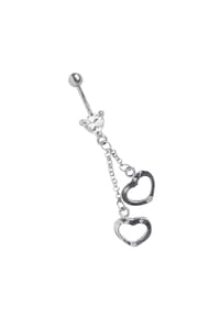Adelia's - Bauchnabelpiercing Banane mit Steinherz und Handschellenhänger - rosa
