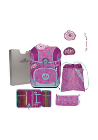 DerDieDas® ErgoFlex Tiny - ErgoFlex Tiny - Schulranzen Set 5tlg. 900g (Deep Ocean) - Butterfly Garden