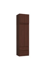 Akord - Kleiderschrank S60 mit Aufsatz, 2 Türen, 2 Schubladen und 3 Einlegeböden - sonoma-eiche
