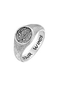 HAZE & GLORY - Ring Siegelring Fair Winds 925 Silber - Schwarz