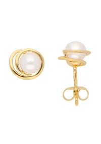 Adelia's - Damen Gold Schmuck 333 Gold Ohrringe  Ohrstecker mit Süßwasser Zuchtperle - gold