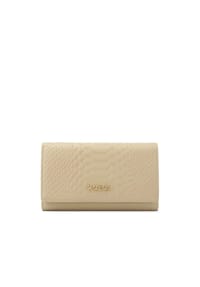 kazar - Beigefarbene Brieftasche mit exotischer Prägung - Beige