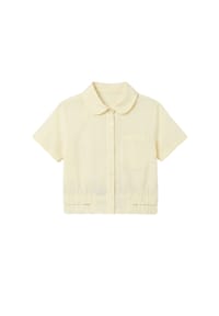 Solang - Bluse mit Knopfleiste und elastischem Bund - Hellgelb