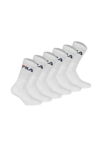 FILA - Unisex Socken, 6er Pack - Crew Socks, Frottee, Tennis, Sport (2x 3 Paar) - Blau