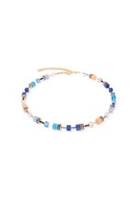COEUR DE LION GeoCUBE® - Halskette Iconic Azure Glow - Beige-Blau