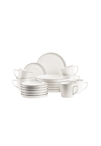 MÄSER Kaffeeservice, Porzellan Sita - Sita - Weiß / Schwarz