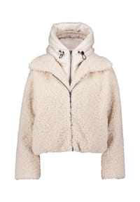 AMBER & JUNE - Plüschjacke mit abnehmbarem Westenteil - Beige