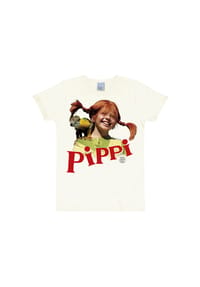 LOGOSHIRT® - T-Shirt Slimfit Pippi Langstrump & Herr Nilsson - almost white