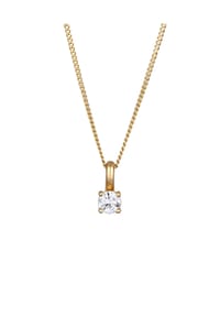 elli. DIAMONDS - Halskette Kurze Halskette Diamant Weiß Brillantschliff (0.034 Ct) 585 Gelbgold - Gold
