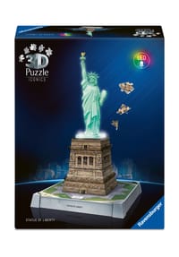 Ravensburger - Iconics 3D Puzzle "Freiheitsstatue - mit Licht", 108 Teile - 