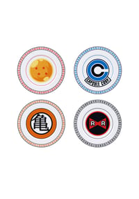 ABYSTYLE - Teller-Set Dragonball Z 4-tlg., Speiseteller, Porzellan, 21 cm - mehrfarbig
