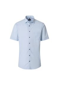 VENTI - Herren Businesshemd Kurzarm Print Comfort Fit - Hellblau