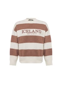 CIPO & BAXX® - Pullover WP263 Streifenmuster mit Frontprint - ECRU-ROSE